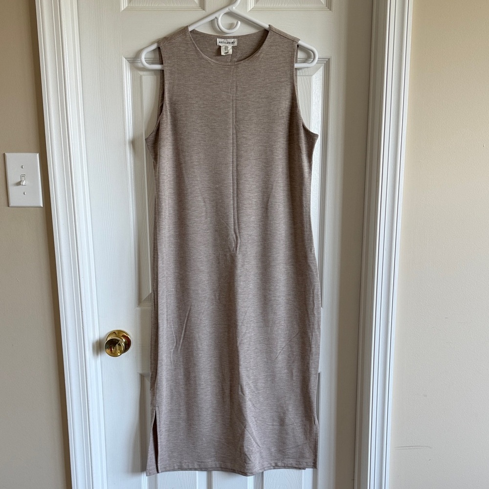 Artisan Ny Sleeveless Midi Dress in Taupe